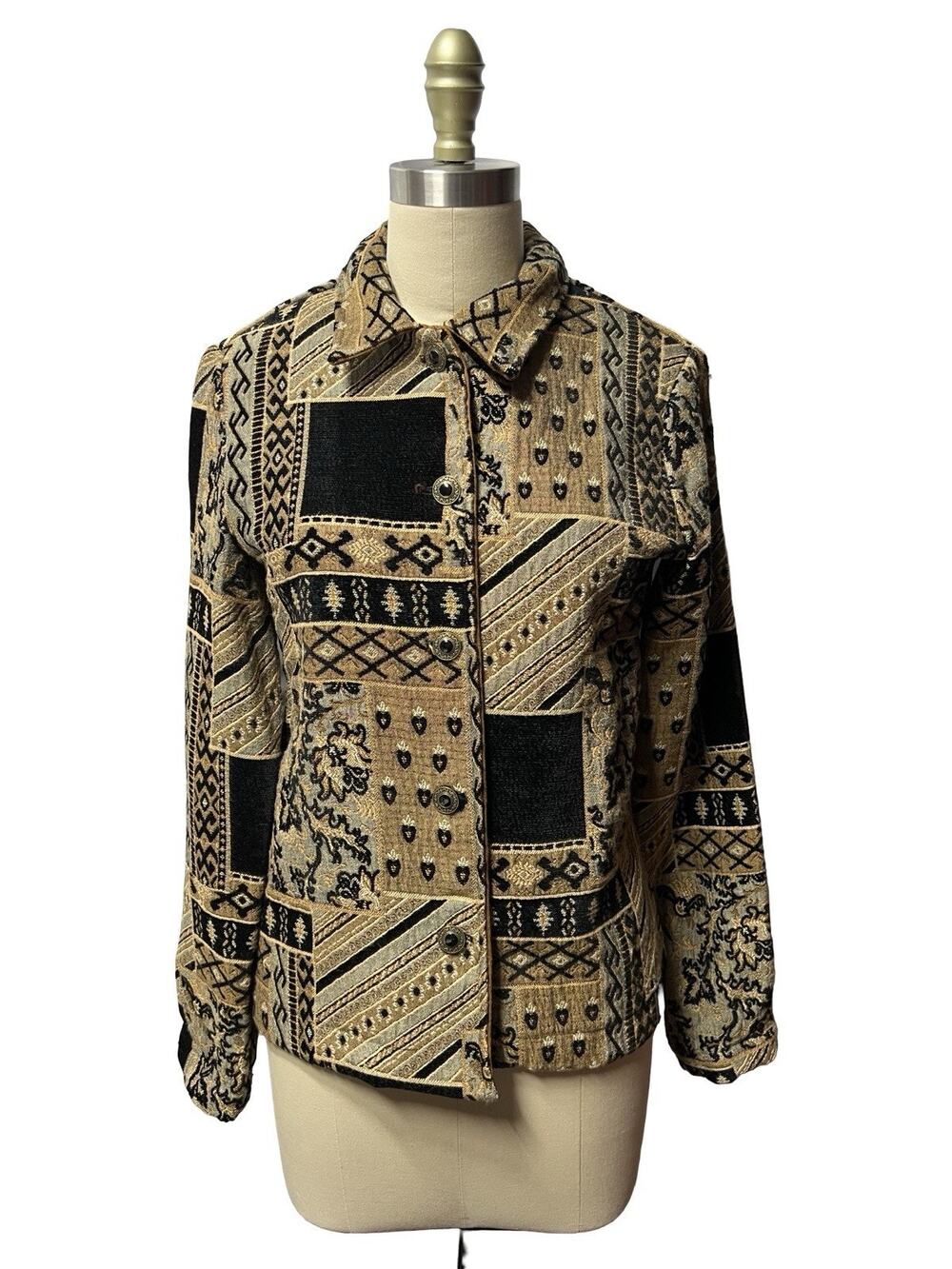 Vintage Panhandle Slim Patchwork Western Ranch Tapestry Blazer Jacket Sz S